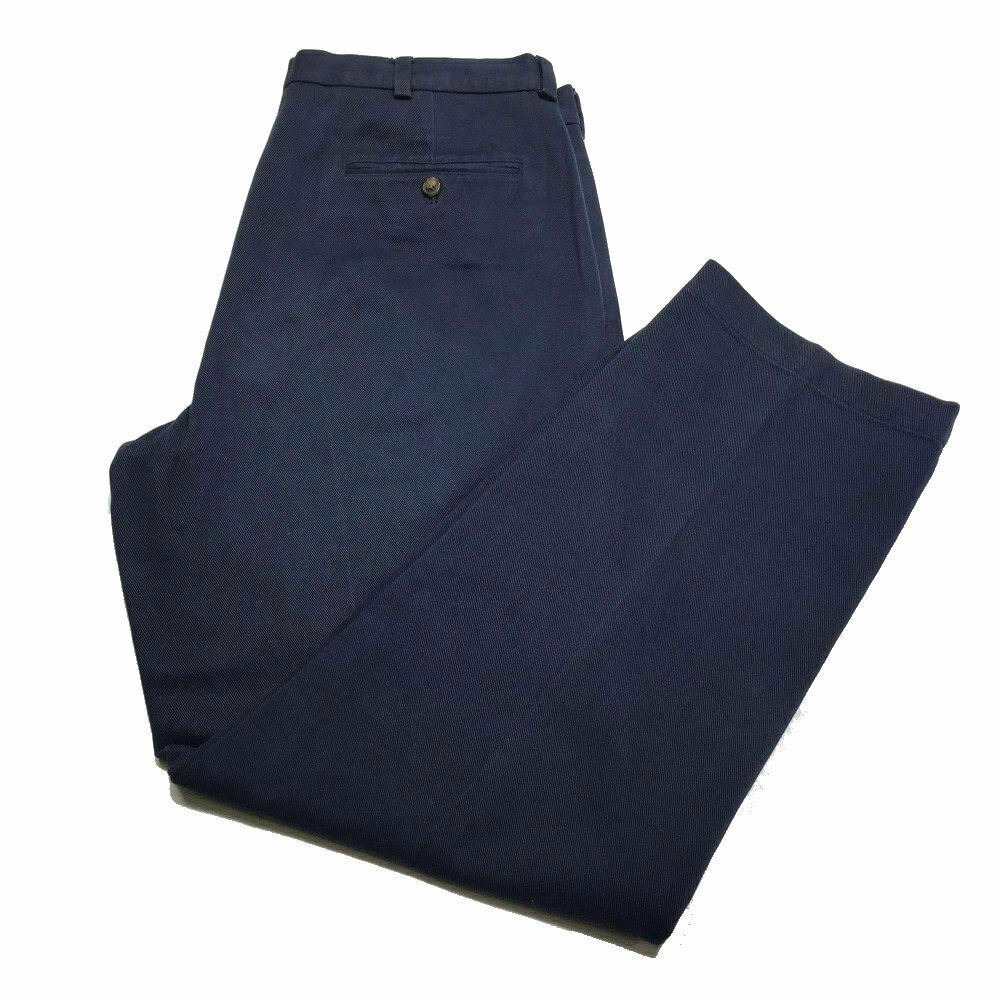 Brooks Brothers Chino Pants 36x32 Blue Pleated Dress Trousers Golf Mens